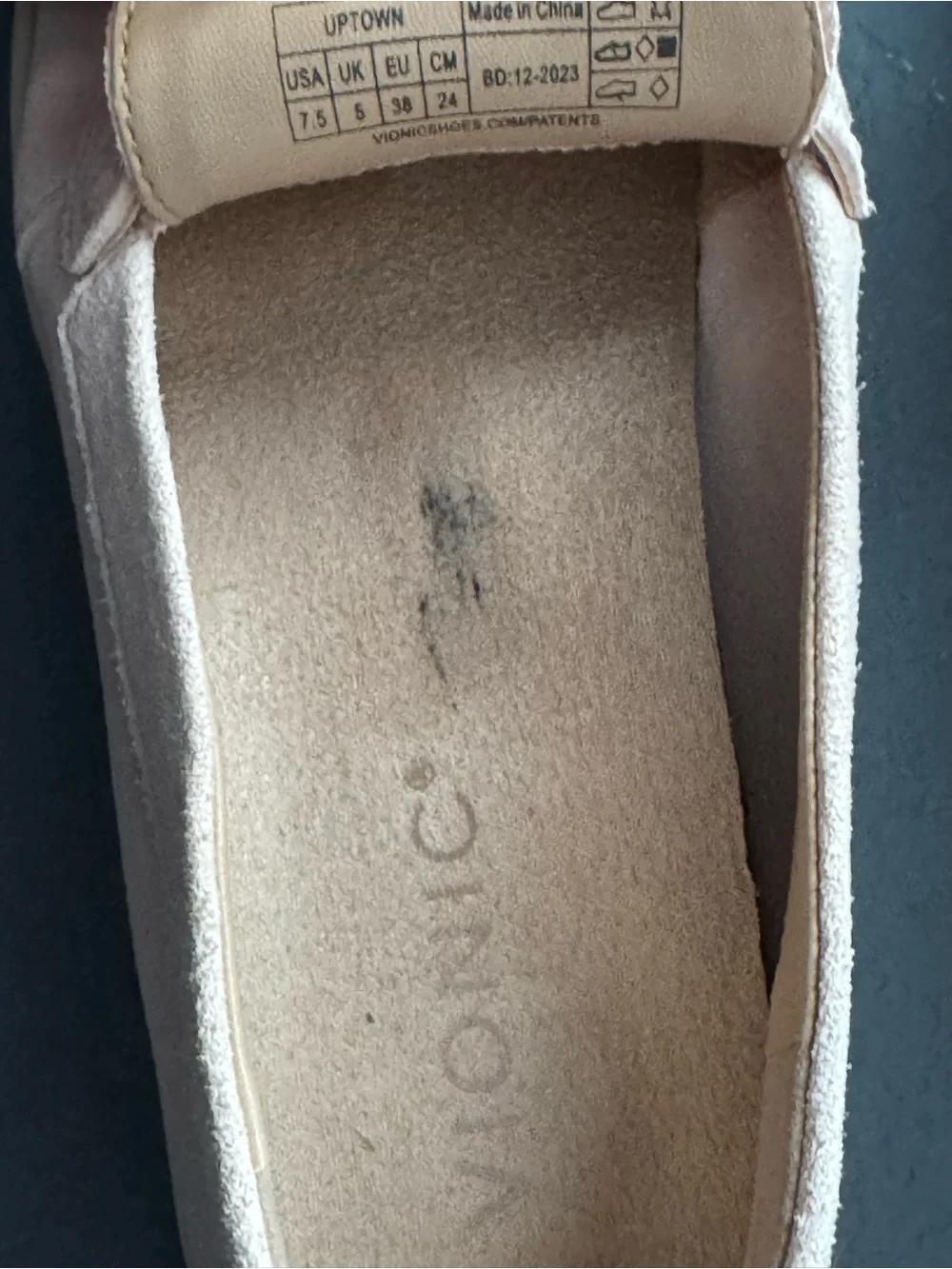Vionic Women's Suede Penny Loafers in Blush / Cream